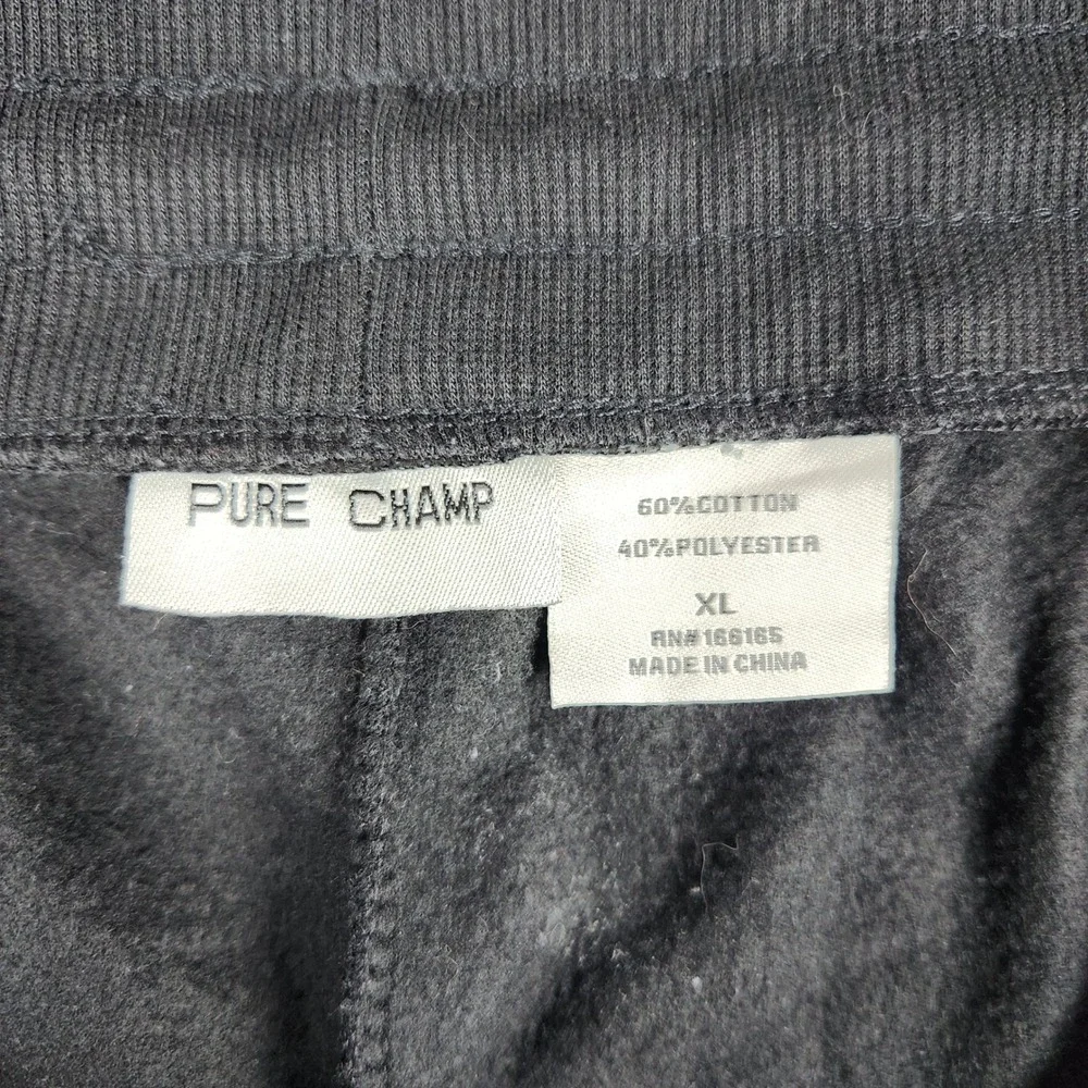 Pure Champ Joggers Pants Mens XL Black Fleece Athletic Drawstring Waist Tapered